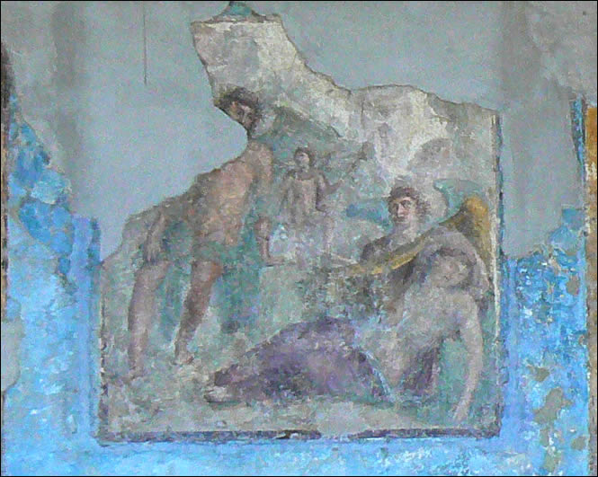 Fresque d'Ariane abandonnée dans la maison de Stabie