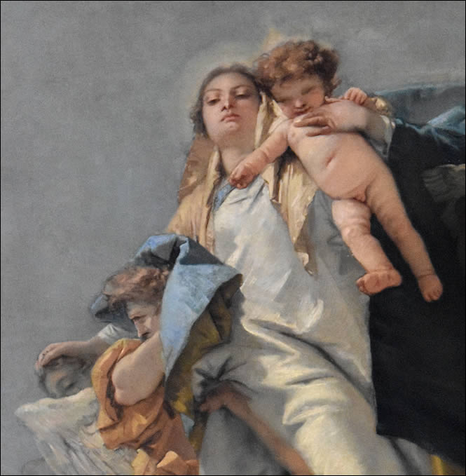 La Vierge et l'enfant détail de l'oeuvre de Tiepolo