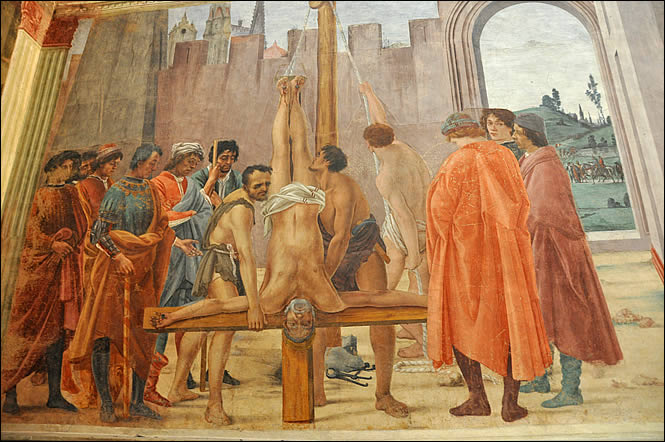 Le martyre de Saint Pierre dans la chapelle Brancacci
