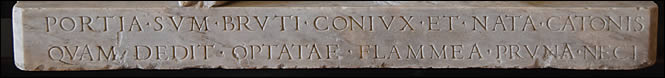 Inscription en latin de Portia