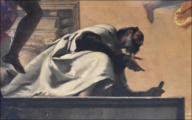Simon Stock recevant le scapulaire