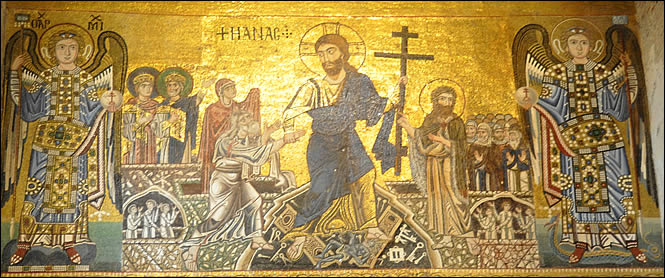 Mosaïque de la descente du Christ aux Limbes
