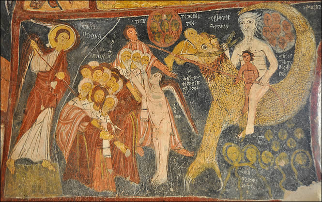 Détail de la fresque du Jugement Dernier