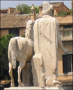 Dioscures de dos avec le pilos