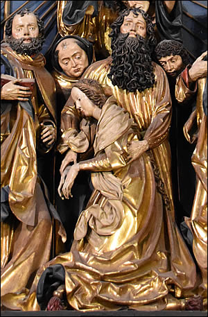 La Vierge Marie s'affaissant