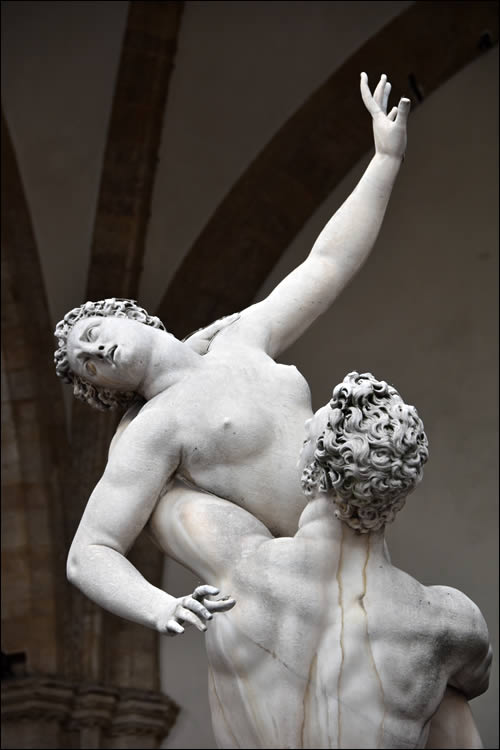 Détail de l'enlèvement des Sabines de Giambologna