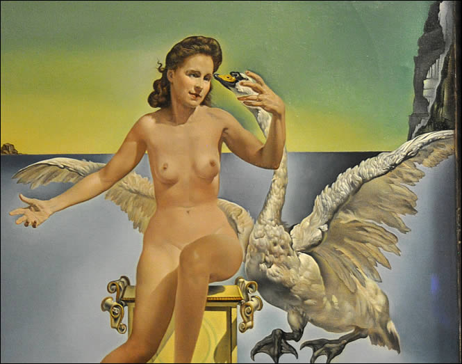 Détail du tableau de DaliLeda et le Cygne