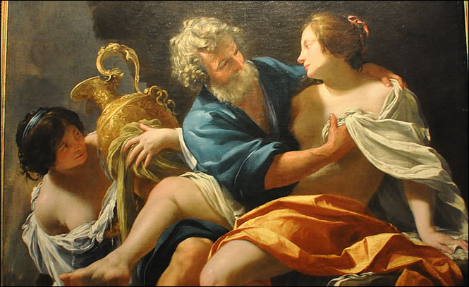 Détail du tableau de Loth et ses filles