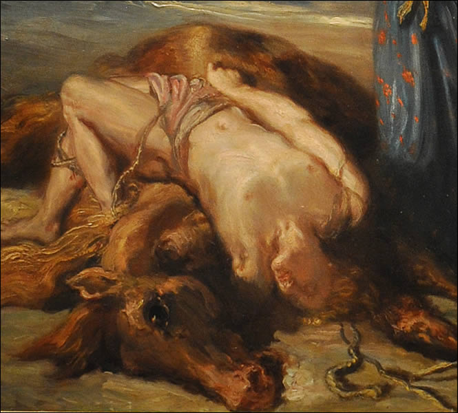Mazeppa à terre avec son cheval