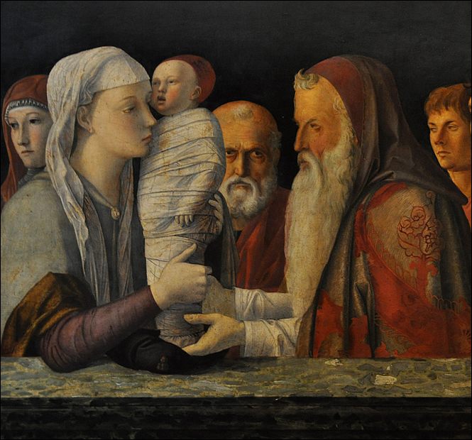 Détail de la présentation de Jésus au Temple de Bellini