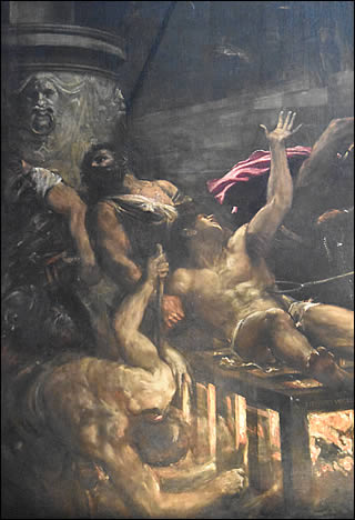 Détail du martyre de Saint Laurent