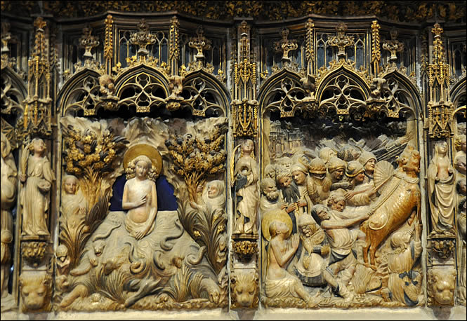 Sainte Thècle et les serpents et écartelée