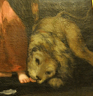 Le lion du tableau de Saintes Juste et Rufine