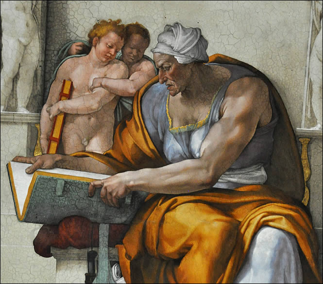 Détail de la sybylle de Cumes