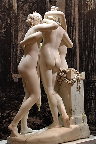 Les Trois Grâces de Canova, vue de dos